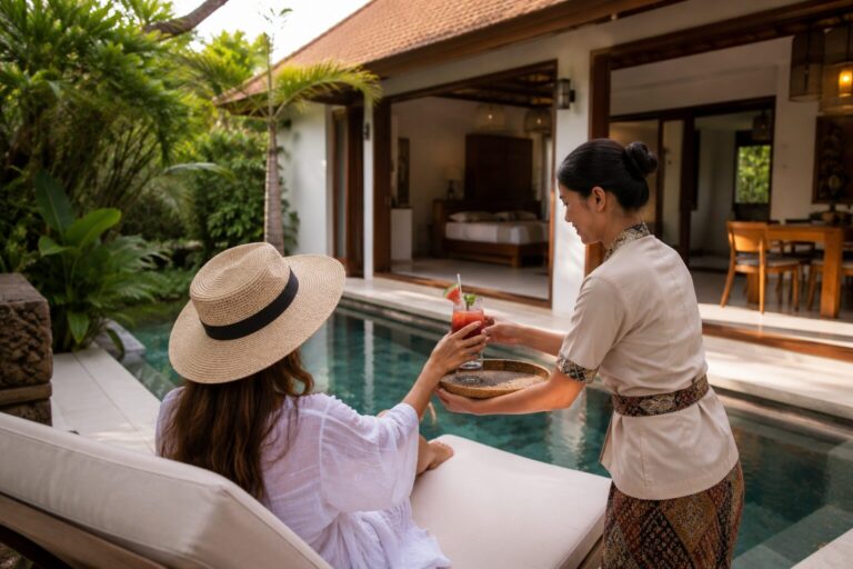 Do villas in Bali include staff